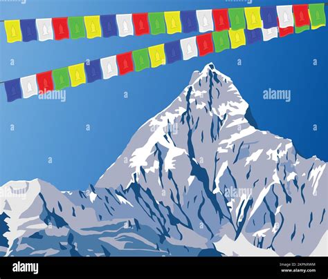 Vector Illustration Of Mount Machapuchare Or Machhapuchhare And