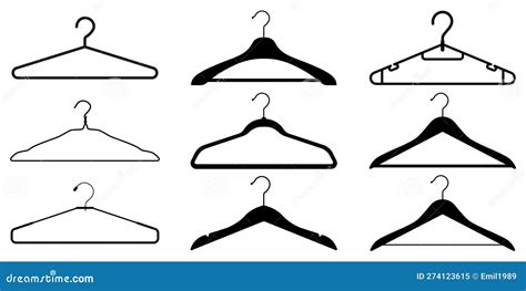 Hanger Silhouette Icon Symbol Set Stock Illustration - Illustration of ...