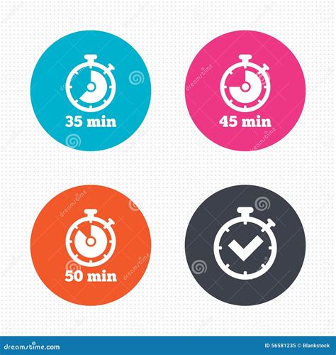 Iconos Del Contador De Tiempo S Mbolo Del Cron Metro De Cincuenta