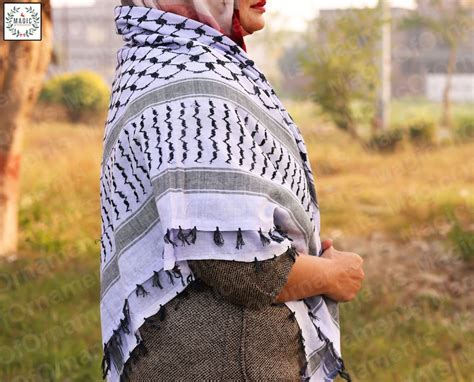 Arab Style Palestine Shemagh Traditional Keffiyeh Cotton Scarf Unique