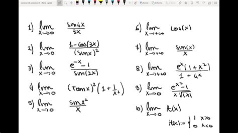Analisi I Limiti Di Funzioni Con Limiti Notevoli 10 Esercizi Svolti