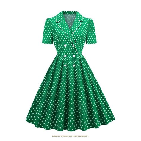 Women Polka Dot Retro Vintage A Line Swing Dress Swing Dress Dress