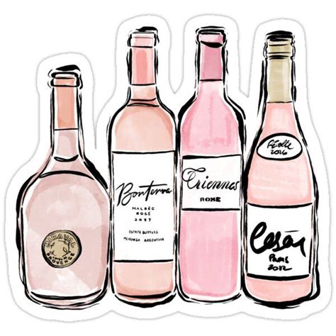 Rose Wine Print Sticker By Arianna Gallardo