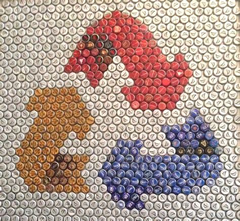 Bottle Cap Mosaics Bottle Cap Crafts Beer Cap Art Bottle Cap Art