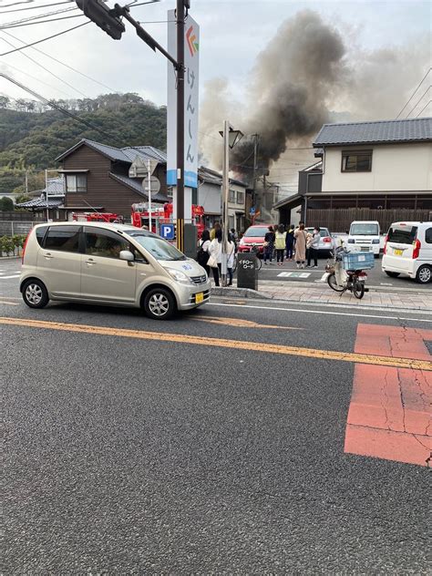 災害火災画像速報ニュース2 on Twitter 火事情報まとめ大分県佐伯市城下西町 国道217号沿い お好み焼き店付近から火の手