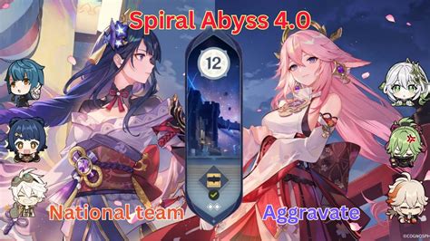 New Spiral Abyss 4 0 深渊 Floor 12 Cleared C0 Raiden Shogun 国家队 C0 Yae Miko 超激化 [genshin Impact