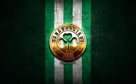 Download Wallpapers Panathinaikos Fc Golden Logo Super League Greece