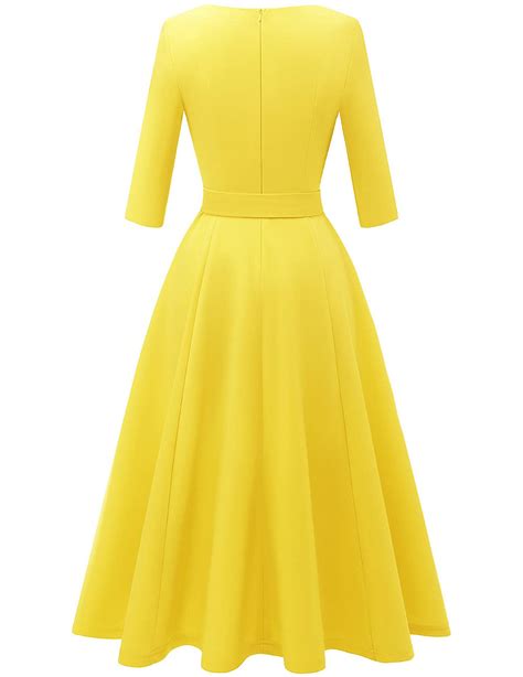 Cocktail Dress Womens Wedding Guest Dresses 34 Sleeves 1950s Vintage Tea Party