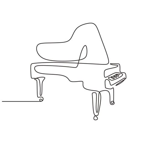 Piano one line drawing. Continuous single hand drawn lineart 3409957 ...