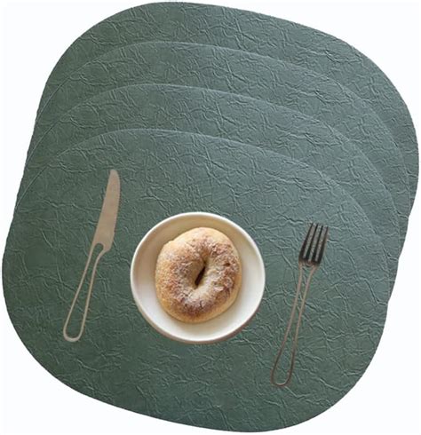 Amazon.com: Welan Placemats Set of 4 Oval Washable Easy Clean Heat ...