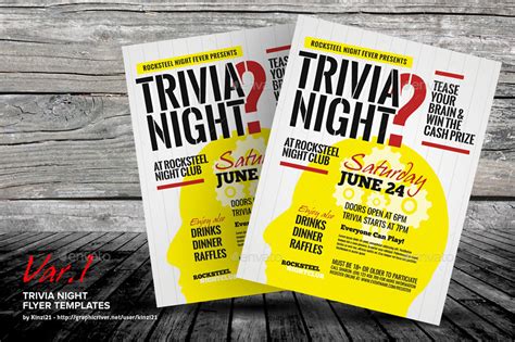 Trivia Night Flyer Templates By Kinzi21 Graphicriver