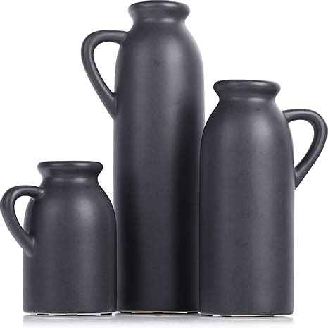 Amazon Set Of 3 Black Decorative Ceramic Jug Vases Modern