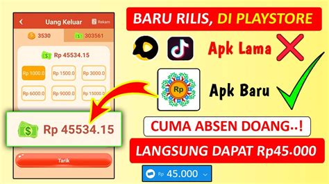 BARU RULIS ABSEN DOANG DAPAT Rp45 000 Aplikasi Penghasil Saldo Dana