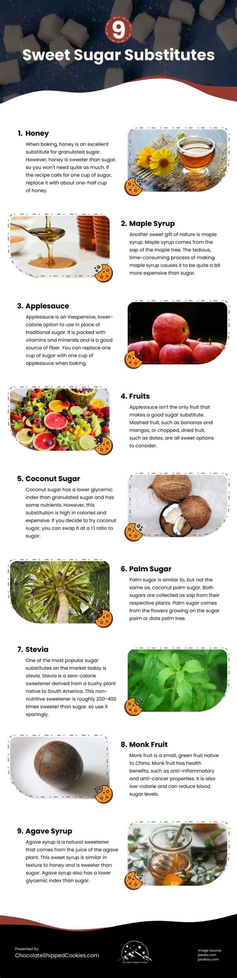 sweet sugar substitutes infographic
