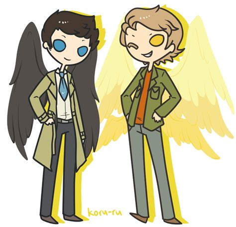 Pc Castiel And Gabriel By Koru Ru On Deviantart Supernatural Cartoon