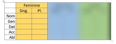 Latin Adjective Endings St Declension Diagram Quizlet