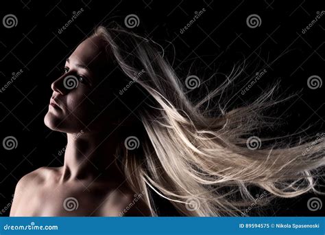 Blond Girl With Windy Hair Stock Image Image Of Background 89594575