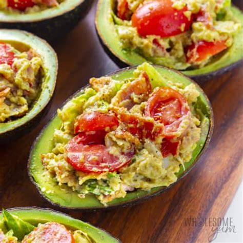 BLT Stuffed Avocado 5 More Stuffed Avocado Recipes Wholesome Yum