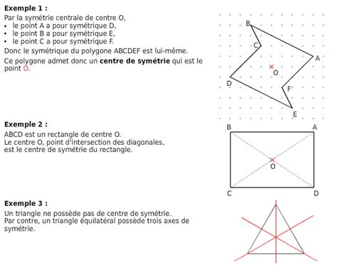 Symétrie centrale cours de maths en 5ème à télécharger en PDF