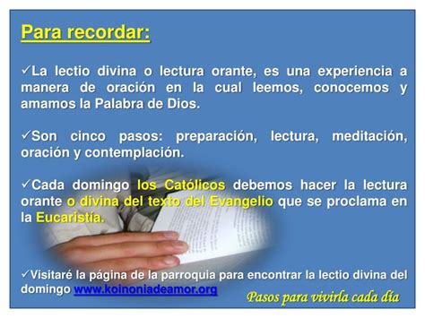 Ppt Lectio Divina Lectura Orante De La Palabra De Dios Powerpoint