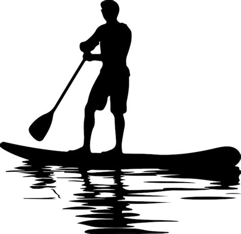 Paddle Boarding Silhouette Vector Standup Paddle Boarding Sup