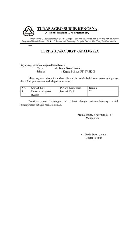 Doc Berita Acara Obat Kadaluarsa Dokumentips