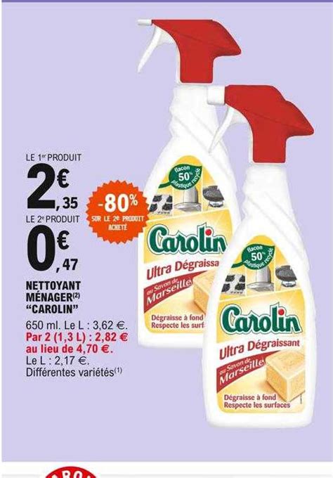 Promo Nettoyant M Nager Carolin Sur Le E Produit Achet Chez E