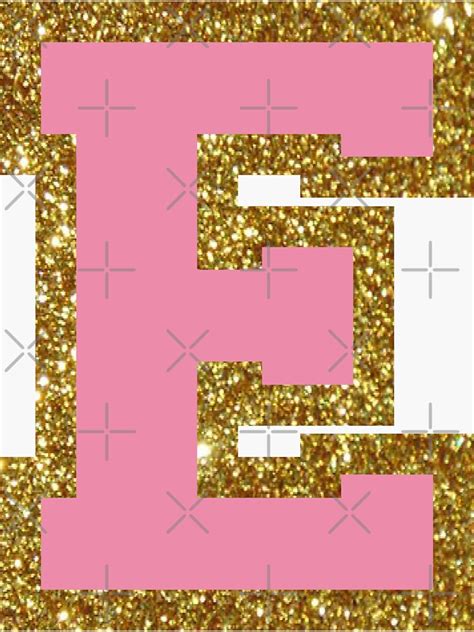 Gold And Pink Varsity Letter E Sticker For Sale By Byleahwithlove