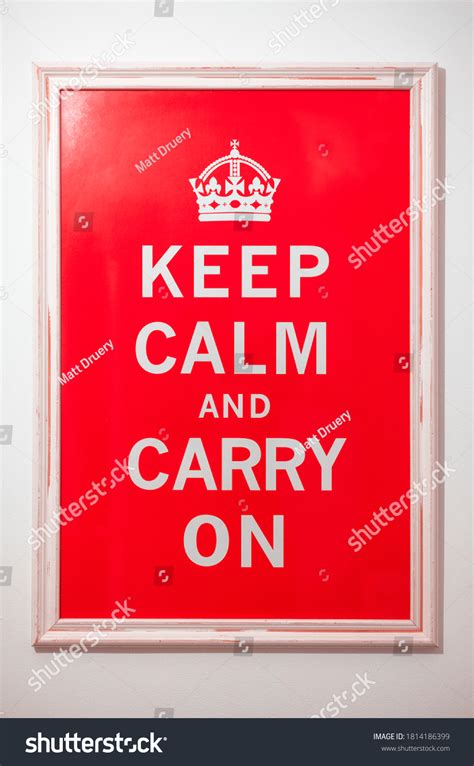 Keep Calm Carry On Wall Over 9 Royalty Free Licensable Stock Photos