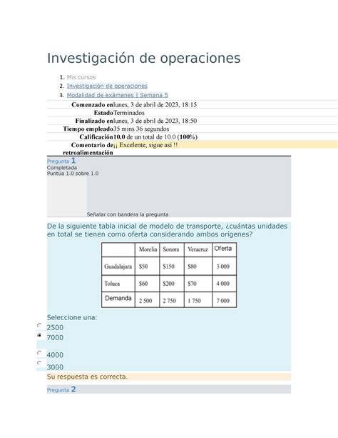 Investigaci N De Operaciones Examen Sem Investigaci N De