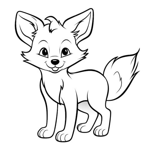 Premium AI Image | Coloring Page Fox Outline For Kids