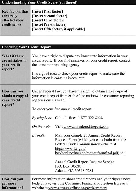 Appendix H To Part 1022 Model Forms For Risk Based Pricing And Credit Score Disclosure