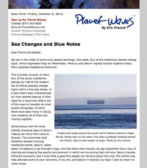 New Issue Of Planet Waves On Its Way To Subscribers Astrology And