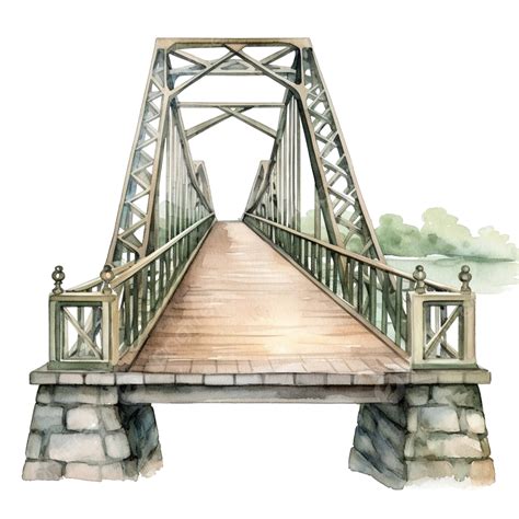 Watercolor Bridge Clip Art Watercolor America American Png