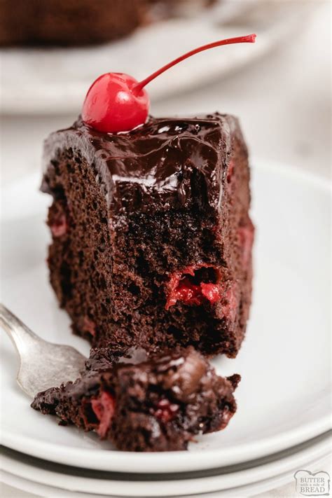 Easy Cherry Chocolate Cake Butter With A Side Of Bread