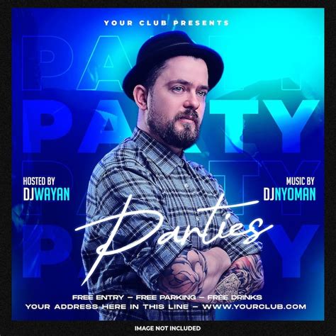 Клуб dj party флаер сообщение в социальных сетях | Бесплатно PSD Файл