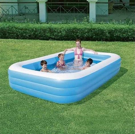 Piscina Gonfiabile Per Bambini Bestway Deluxe Rettangolare Blu