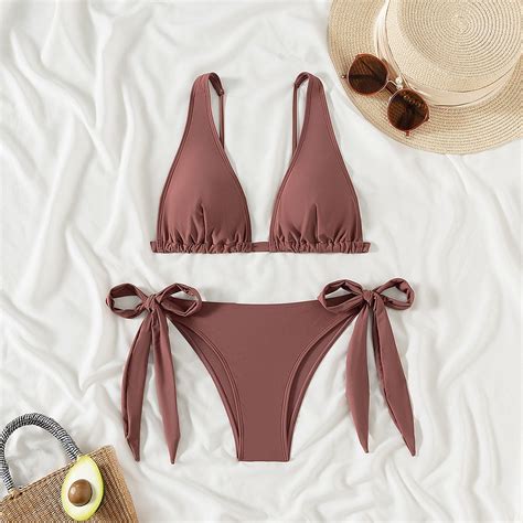 Fulorrnie Women S High Waisted Retro Ruched Bikini Set With Push Up Triangle Top And Adjustable