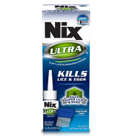 Nix Ultra 2-in-1 Super Lice Treatment, 3.4 fl oz and Lice & Egg Removal ...