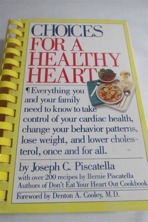 Choices For A Healthy Heart Book By Joseph C Piscatella Etsy