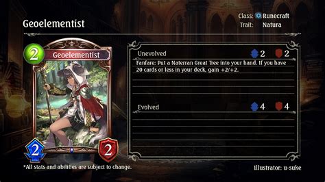 Verdant Conflict Card Reveal Chart R Shadowverse