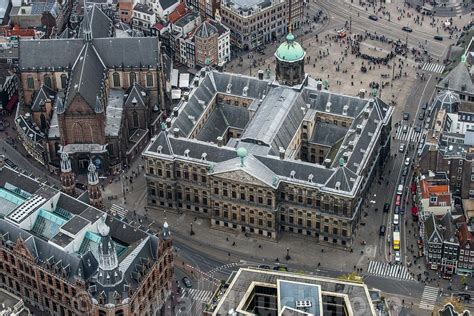 Hollandluchtfoto Amsterdam Luchtfoto Koninklijk Paleis En Nieuwe Kerk