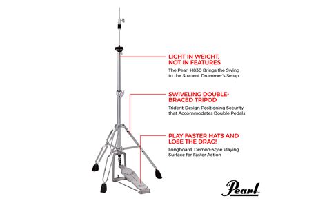 Pearl H 830 Demon Stand Series Hihat Longboard