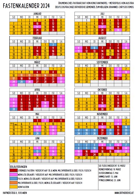 Fastenkalender Orthodoxe Deutschsprachige Gemeinde Zum Hl