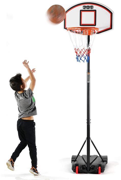 Play22 Kids Adjustable Basketball Hoop Height 5 - 7 FT - Portable ...