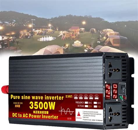 3500w 4000w 5000w 5500w Convertisseur Pur Sinus 12V 24V 48V 60V 72V à