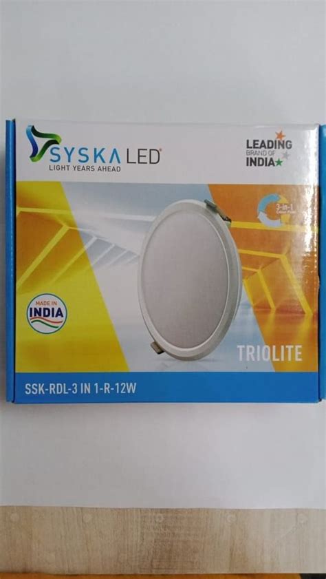 Round Cool White Syska Led In Panel Light W For Indoor Model