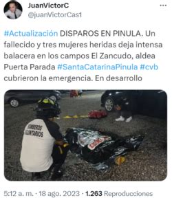 Intensa balacera deja tres víctimas en Santa Catarina Pinula Radio Sonora