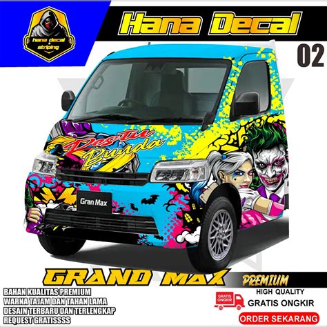 Jual Stiker Decal Full Kabin Depan Pick Up Grand Max Terbaru Han