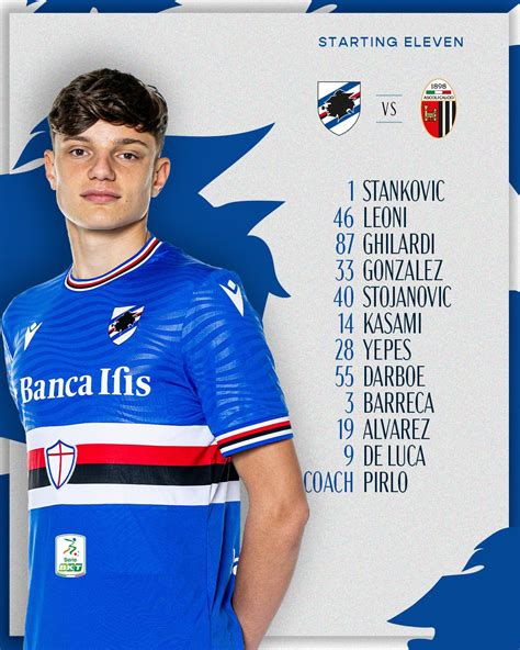 FORMAZIONE UFFICIALE Sampdoria Pirlo Alvarez Non Esposito